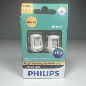 Philips Ultinon LED Light 1156 Amber Orange Two Bulbs DRL Daytime Running Lamp